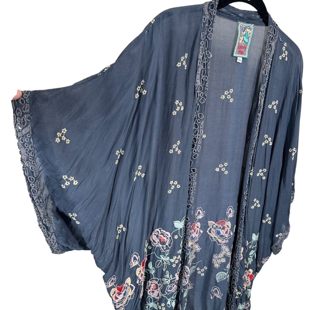 Johnny Was Blue Floral Kimono - Picture 2 of 11